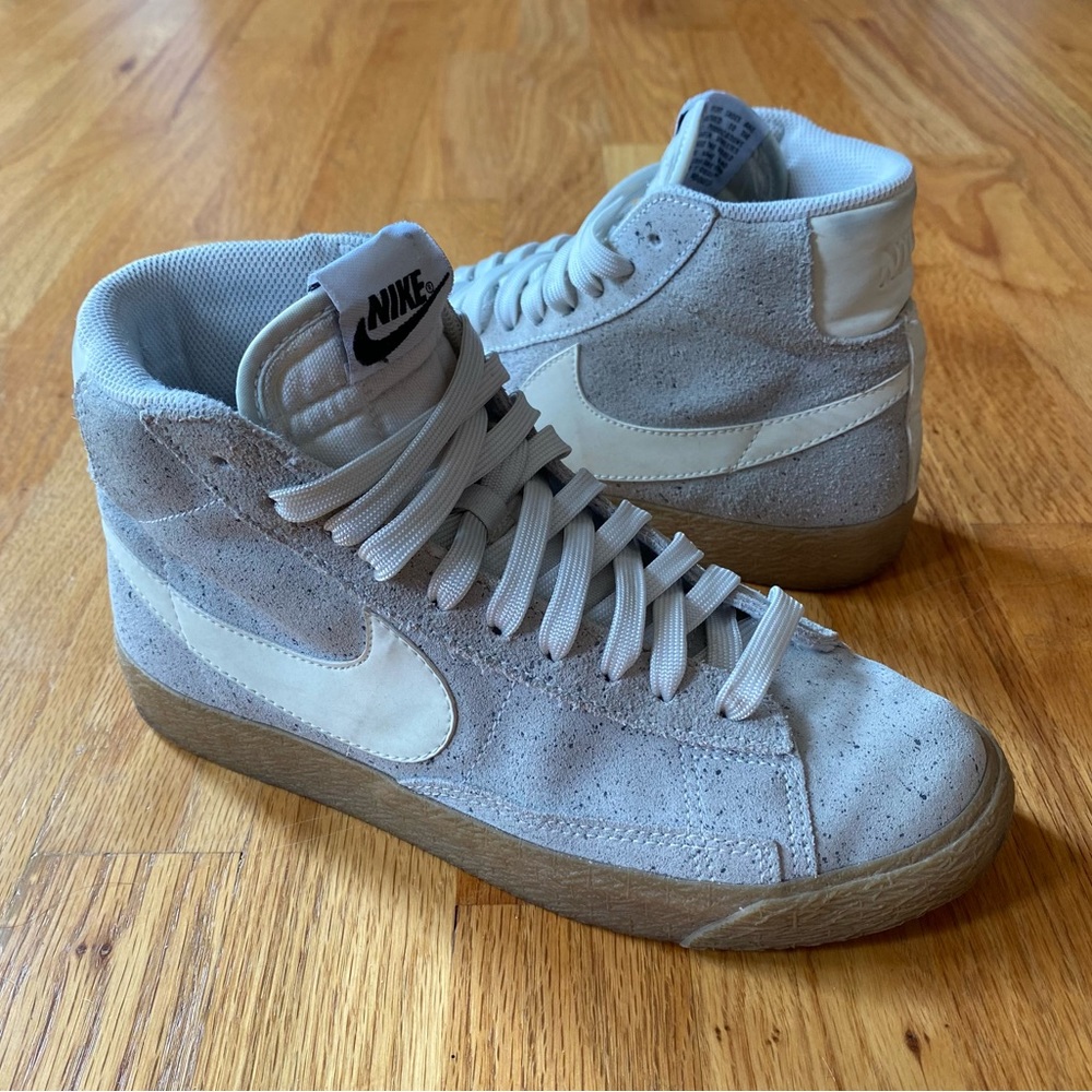 Grey Nike Blazer Mid Sneakers Gum Sole